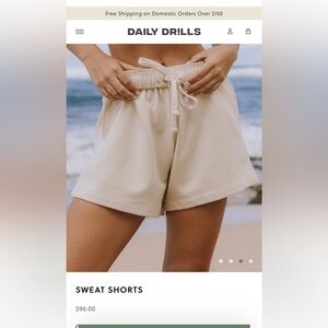 Daily Drills Cream Sweat Shorts